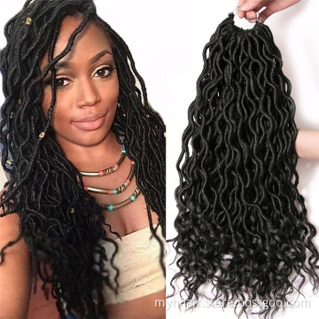 Curly Crochet braid Hair Extensions 18 inch 24 strands/pack Ombre Braiding Hair Synthetic Afro Locs Wholesale Curly Faux Locs